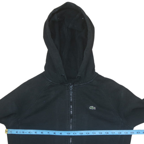 Lacoste Sport Women's Black Full Zip Hoodie Size M Cotton Blend