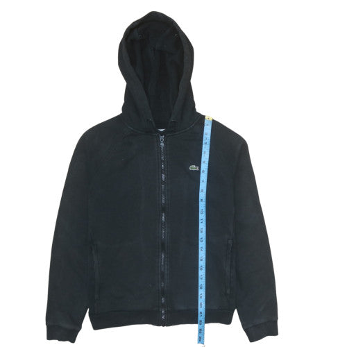 Lacoste Sport Women's Black Full Zip Hoodie Size M Cotton Blend