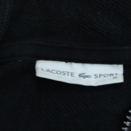 Lacoste Sport Women's Black Full Zip Hoodie Size M Cotton Blend