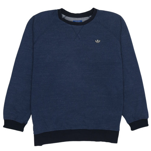 Adidas Mens Navy Blue Crew Neck Sweatshirt L Classic Fit