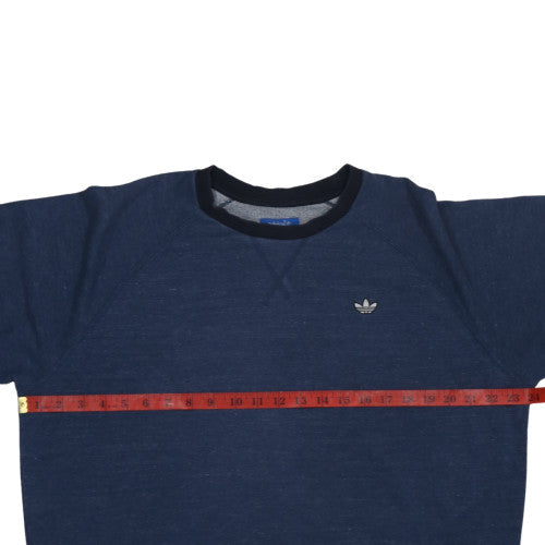 Adidas Mens Navy Blue Crew Neck Sweatshirt L Classic Fit