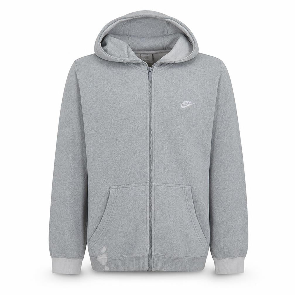 Front view of Nike Men's Grey 2XL Full Zip Hoodie Sweatshirt