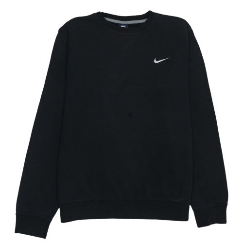 Nike Mens Black Crew Neck Sweatshirt Size L Classic Fleece Pullover