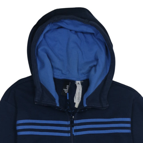 Adidas Mens Blue XL Full Zip Hoodie Fleece Sportswear