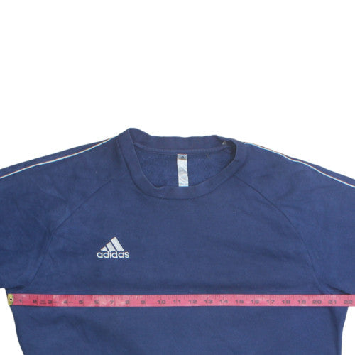 Adidas Mens Blue Crew Neck Pullover Sweatshirt Size M