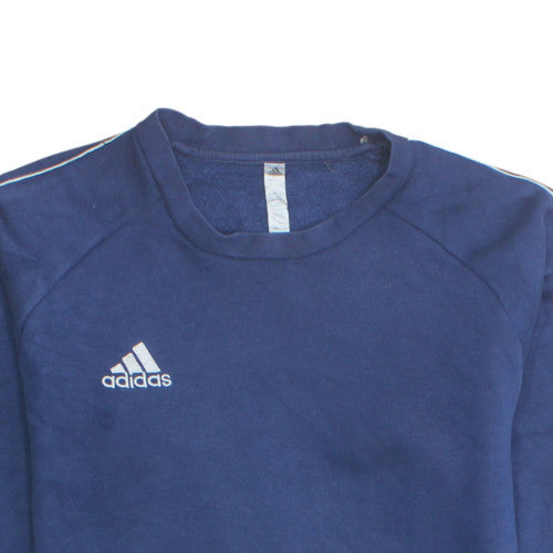 Adidas Mens Blue Crew Neck Pullover Sweatshirt Size M