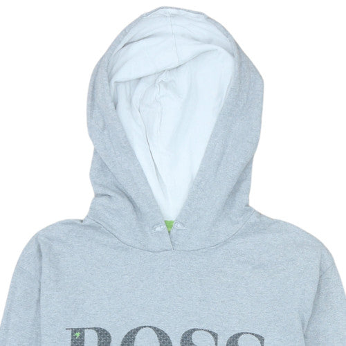 Hugo Boss Men's Grey Logo Pullover Hoodie Size L