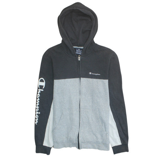 Champion Boys Grey Full Zip Hoodie 13-14 Years Logo Fleece Sweatshirt