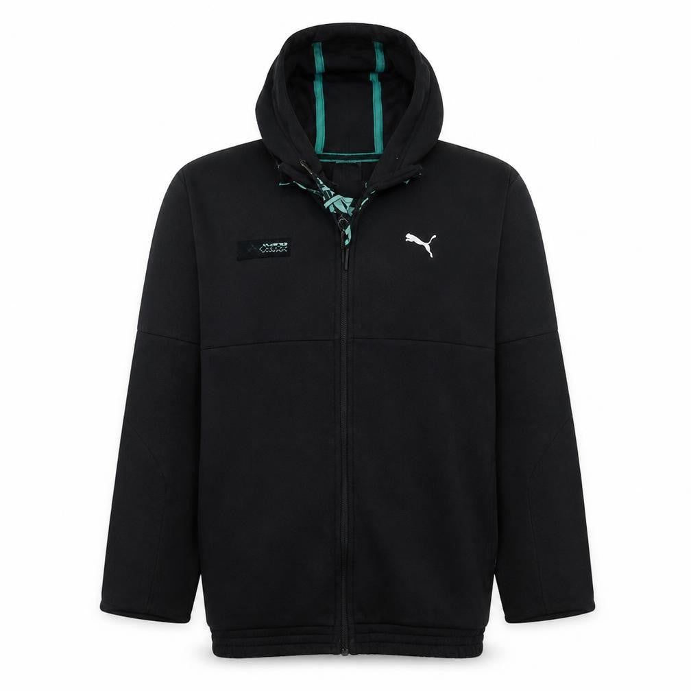Front view of Puma Men's Black Full Zip Hoodie M Regular Fit