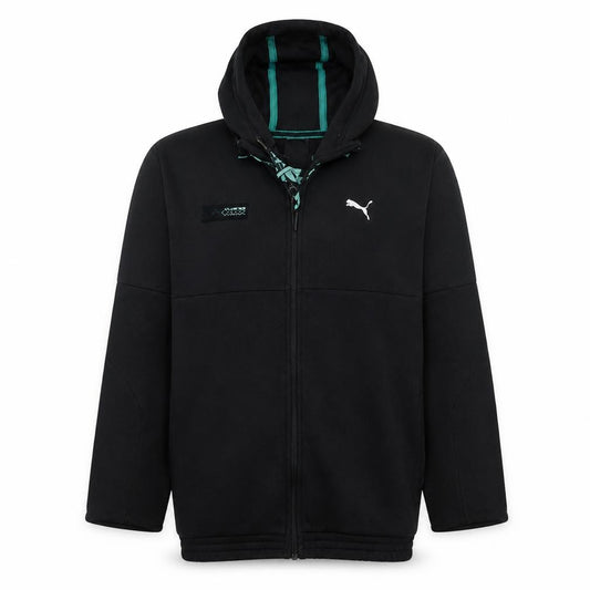 Front view of Puma Men's Black Full Zip Hoodie M Regular Fit
