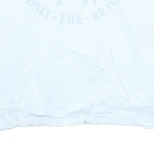 Diesel Men's White Pullover Hoodie Size L Graphic Logo Sweatshirt