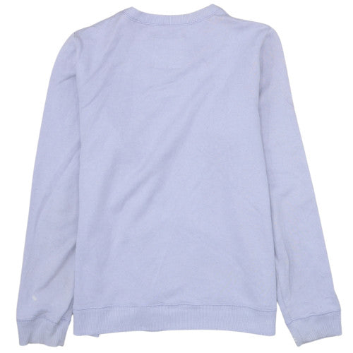 Hollister Women Purple Logo Pullover Sweatshirt L Cotton Blend
