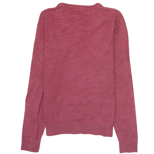 Tommy Hilfiger Men's Red Cotton Crew Neck Pullover Jumper L