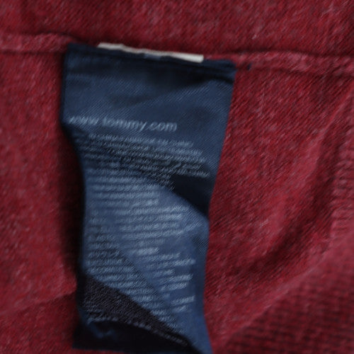 Tommy Hilfiger Men's Red Cotton Crew Neck Pullover Jumper L