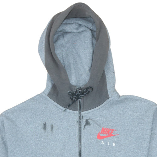 Nike Air Men Grey Full Zip Hoodie Size S Fleece Sportswear
