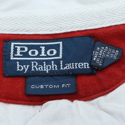 Ralph Lauren Women's Red Cropped Long Sleeve Polo Top S