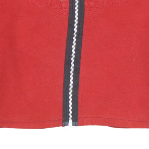 Ralph Lauren Women's Red Cropped Long Sleeve Polo Top S
