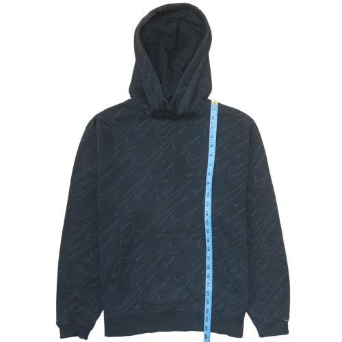 Nike Mens Black Pullover Hoodie Medium Graphic Print Cotton Blend