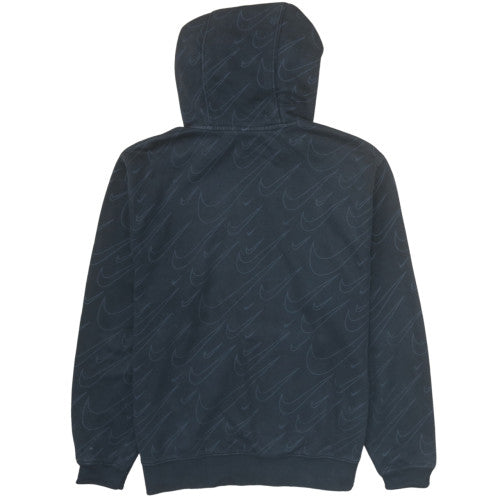 Nike Mens Black Pullover Hoodie Medium Graphic Print Cotton Blend