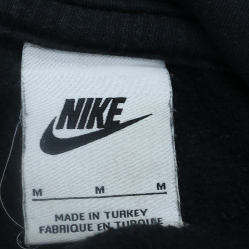 Nike Mens Black Pullover Hoodie Medium Graphic Print Cotton Blend