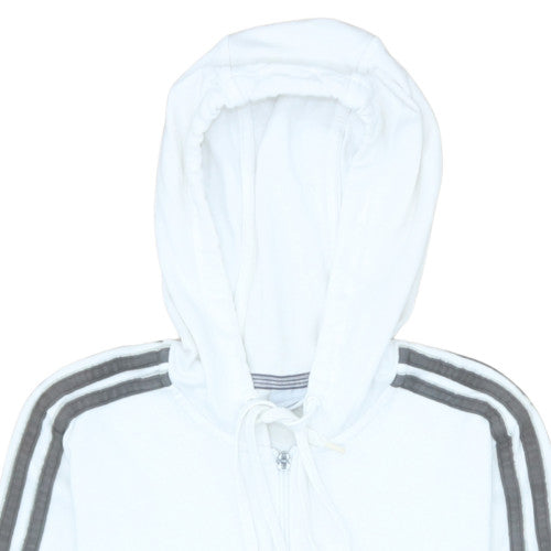 Adidas Women’s White Full Zip Hoodie Size 12 - Hooded Sweatshirt