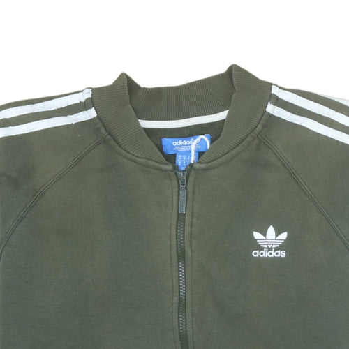 Adidas Men's Green M Track Jacket Full Zip Sportswear