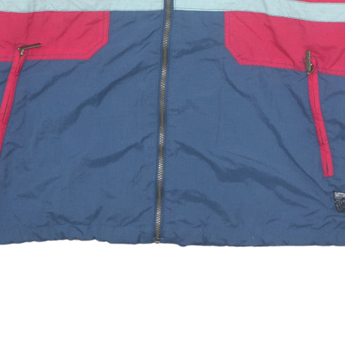 Outdoor Olympias Men's Blue Red 90s Windbreaker Hooded Jacket L