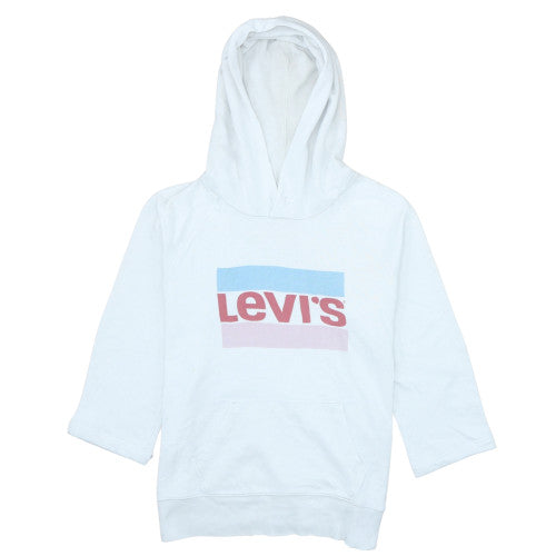 Levi's Womens White Pullover Hoodie S Graphic Logo Cotton Sweatshirt