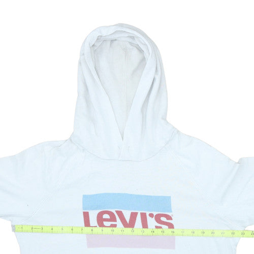 Levi's Womens White Pullover Hoodie S Graphic Logo Cotton Sweatshirt