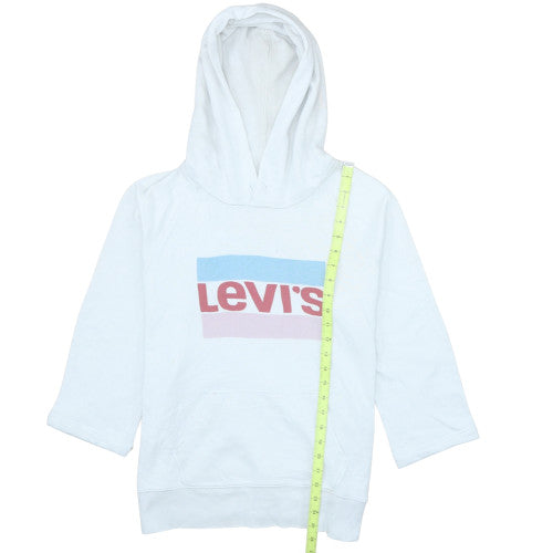 Levi's Womens White Pullover Hoodie S Graphic Logo Cotton Sweatshirt