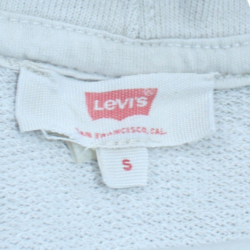Levi's Womens White Pullover Hoodie S Graphic Logo Cotton Sweatshirt