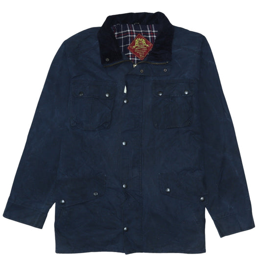 Original Royal Spencer Men's Blue Waxed Cotton Jacket L Outdoor Country Style