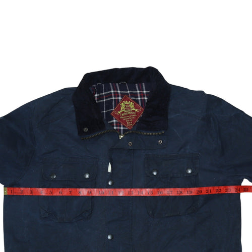 Original Royal Spencer Men's Blue Waxed Cotton Jacket L Outdoor Country Style