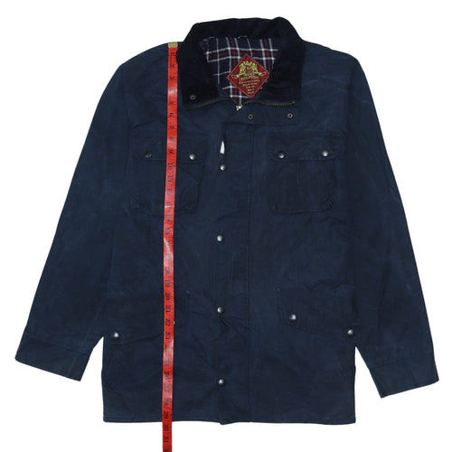 Original Royal Spencer Men's Blue Waxed Cotton Jacket L Outdoor Country Style