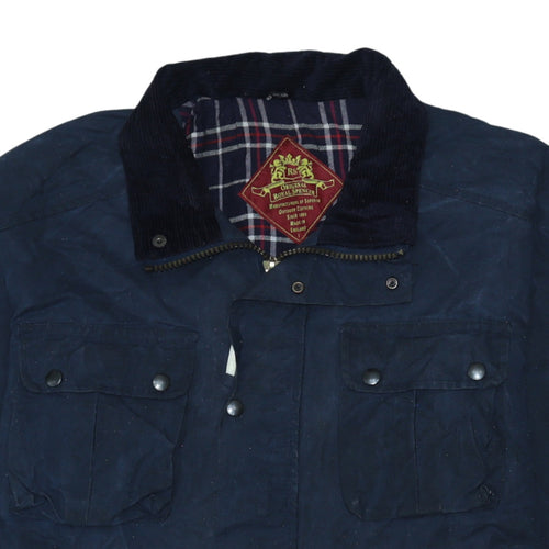 Original Royal Spencer Men's Blue Waxed Cotton Jacket L Outdoor Country Style
