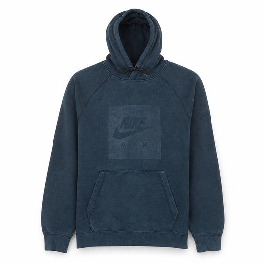 Front view of Nike Men's Blue Pullover Hoodie M Logo Fleece Sportswear