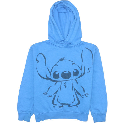 Disney Women Blue Stitch Pullover Hoodie XS Cotton Blend