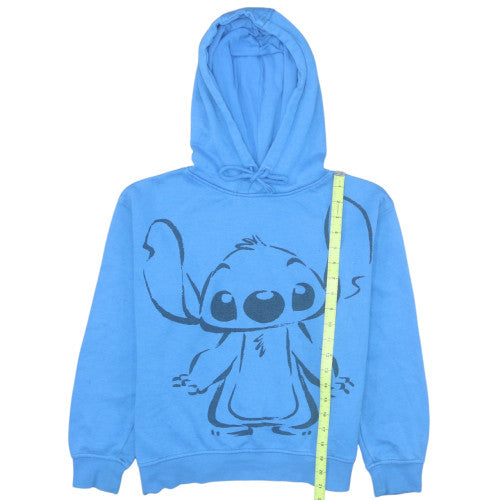 Disney Women Blue Stitch Pullover Hoodie XS Cotton Blend