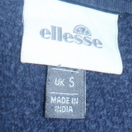 Ellesse Mens Blue Pullover Hoodie Small Logo Fleece Sweatshirt