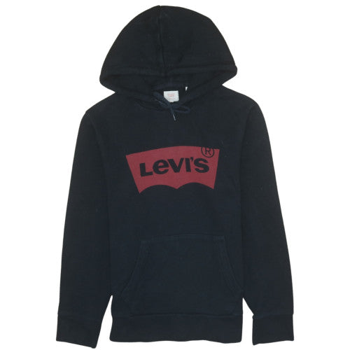 Levi's Men's Black Pullover Hoodie Small Logo Fleece Sweatshirt