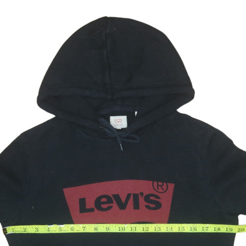 Levi's Men's Black Pullover Hoodie Small Logo Fleece Sweatshirt