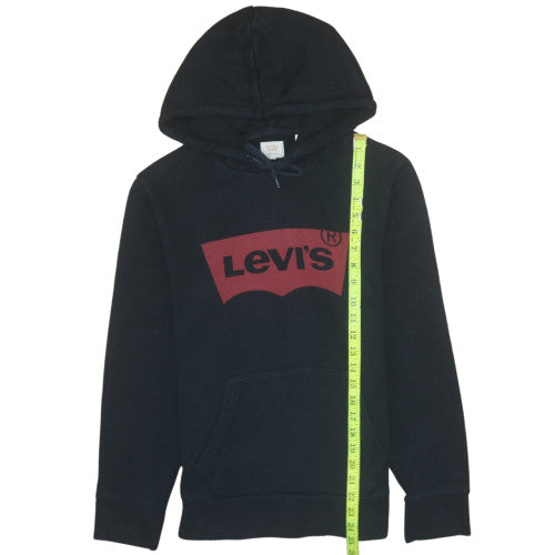 Levi's Men's Black Pullover Hoodie Small Logo Fleece Sweatshirt