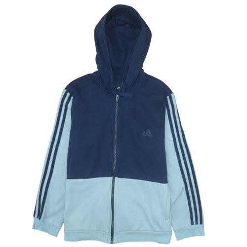 Adidas Womens Blue Colourblock Full Zip Hoodie Size M