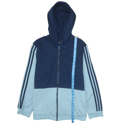 Adidas Womens Blue Colourblock Full Zip Hoodie Size M