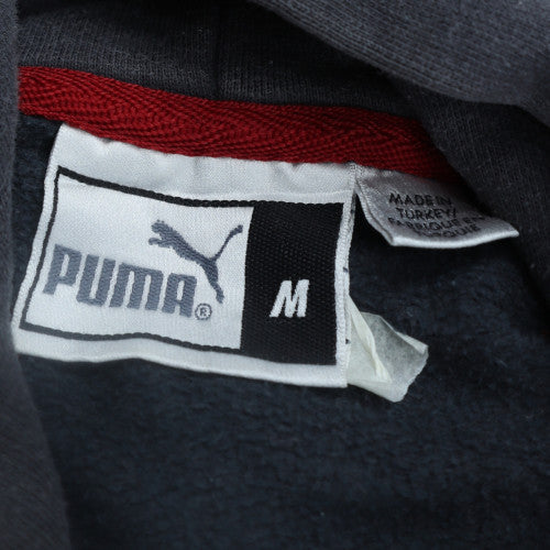 Puma Mens Blue Medium Pullover Hoodie with Red Logo Detail
