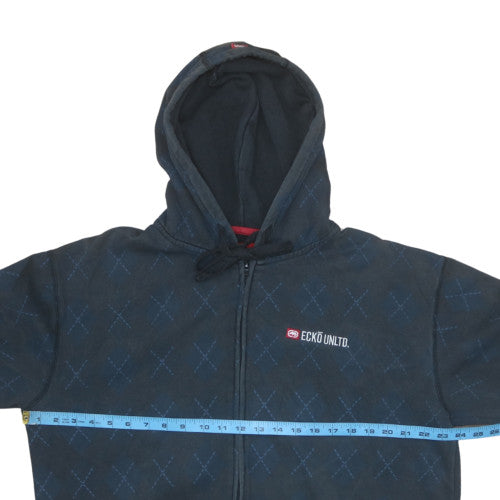 Ecko Unltd Mens Blue Full Zip Hoodie Size L Regular Fit