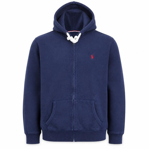 U.S. Polo Assn. Men Blue XL Full Zip Hoodie Fleece Logo Sportswear