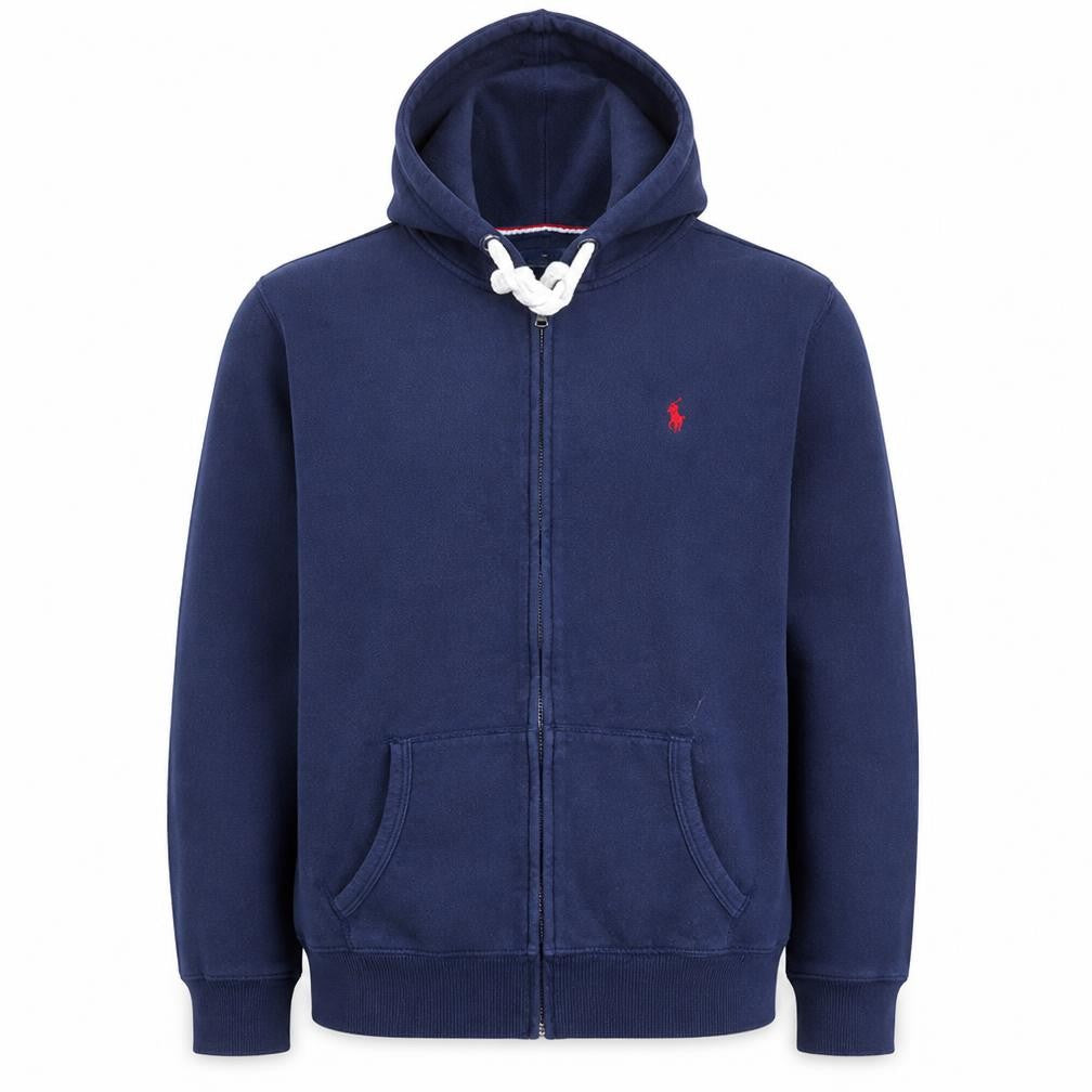 U.S. Polo Assn. Men Blue XL Full Zip Hoodie Fleece Logo Sportswear