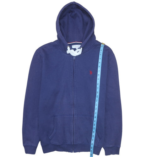 U.S. Polo Assn. Men Blue XL Full Zip Hoodie Fleece Logo Sportswear