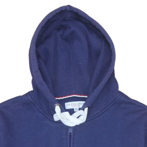 U.S. Polo Assn. Men Blue XL Full Zip Hoodie Fleece Logo Sportswear